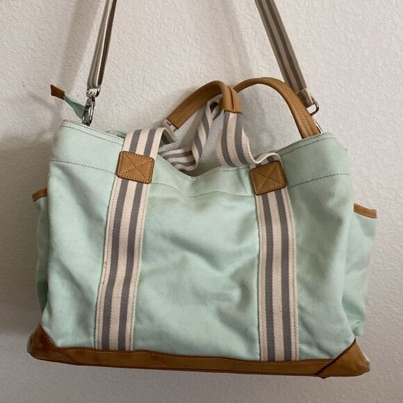 Pottery Barn Kids Canvas with Leather Bag and Removable Strap - Picture 9 of 12